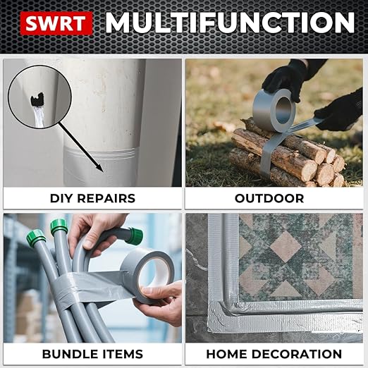 SWRT 24-Pack 9 Mil Silver Heavy Duty Duct Tape Strong Adhesive, 2 Inch x 720 Yd Duct Heavy Duty
