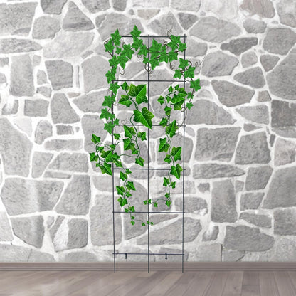 Green PVC Pot Trellis 57''x17.7 Metal Plant Stakes Climbing Plants Pack of 2