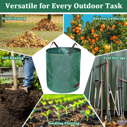 Reusable Yard Waste Bags, 3 Packs 80 Gallons Lawn and Leaf Garden Bags with Reinforced Carry Handles Heavy Duty Garden Waste Bags Camping Yard Recycling Trash Bags for Debris Leaves Grass