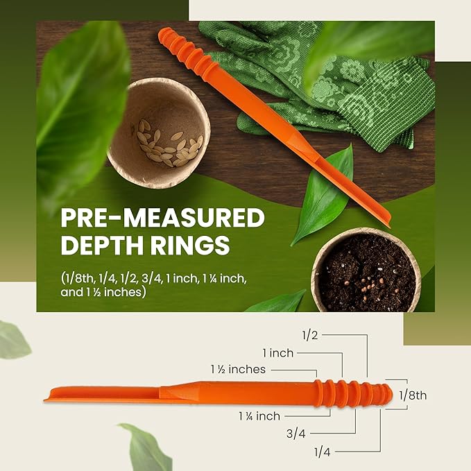 Dibby Seed Sowing Garden Tool Dibber Planter Transplanter – Sow Seeds at the Right Depth – Easily Transplant Delicate Seedlings (Little Dibby) Pink