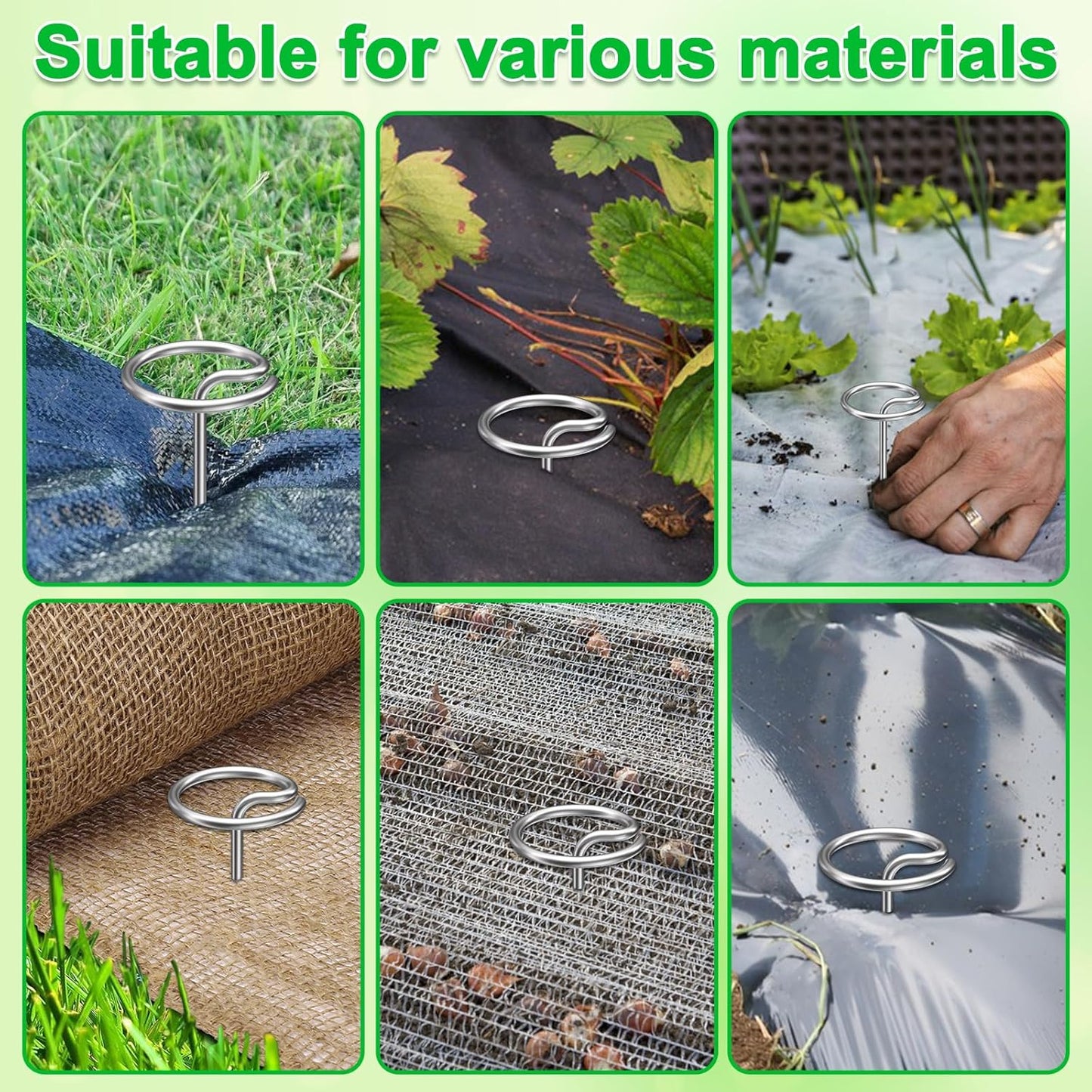 80 Pcs 6-Inch Heavy-Duty Galvanized Landscape Staples – Thickened 8 Gauge Circle Top Pins, Rust-Resistant for Weed Barrier, Landscape Fabric, and Garden Projects