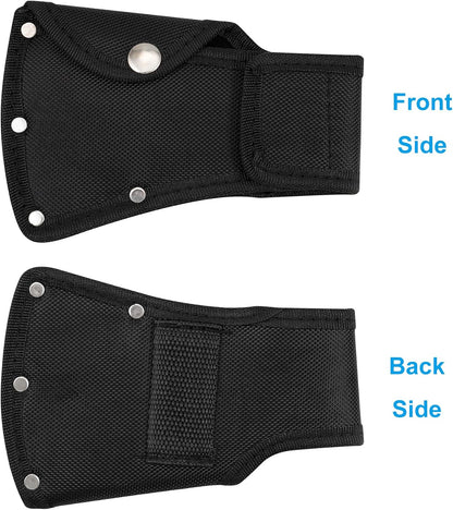 Hatchet Head Sheath Holster, Black Oxford Sheath for 1-1/4Lb Axe, Double Snap Hatchet Protector Cover with Belt Loop, Outdoor Camping Hiking Accessories