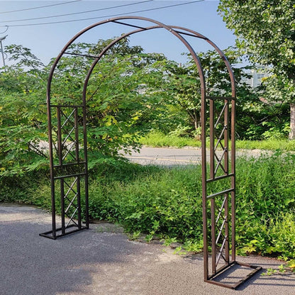 Garden Arbor, Metal Wedding Arch for Ceremony Party, Garden Trellis for Climbing Plants Outdoor, Wide 55" 71" 87" 103" 118" 134" Garden Arch Stand for Garden, Backyard, Lawn(Brown,71" x 91" x 16")