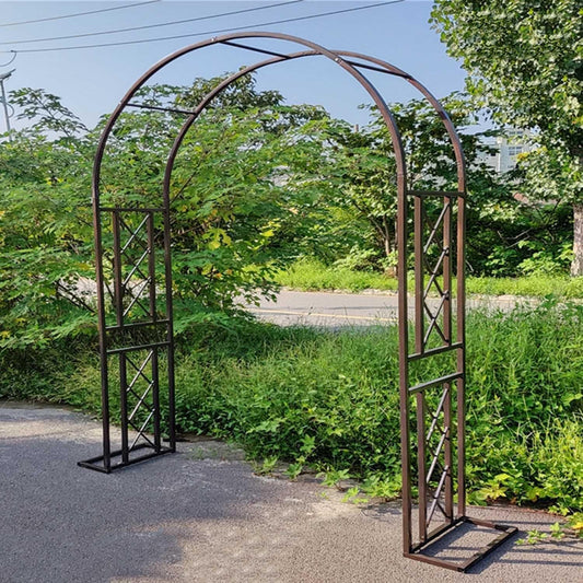 Garden Arbor, Metal Wedding Arch for Ceremony Party, Garden Trellis for Climbing Plants Outdoor, Wide 55" 71" 87" 103" 118" 134" Garden Arch Stand for Garden, Backyard, Lawn(Brown,71" x 91" x 16")