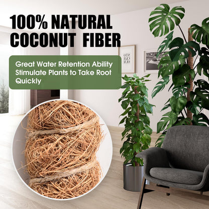 Moss Pole, 63 Inch Bendable Moss Pole for Plants Monstera, Moss Poles for Climbing Plants, Handmade Coco Coir Pole Plant Sticks Support Plant Stakes for Indoor Plants to Grow Upwards