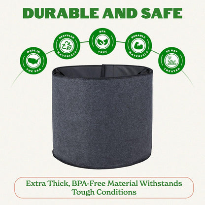 Epic Gardening 1 Pack 60 Gallon Grow Bags with Handles (Lined) - Heavy Duty Fabric Pots for Vegetables, Herbs & Flowers - Breathable Cloth Planters for Indoor & Outdoor Gardening, Moisture Retaining