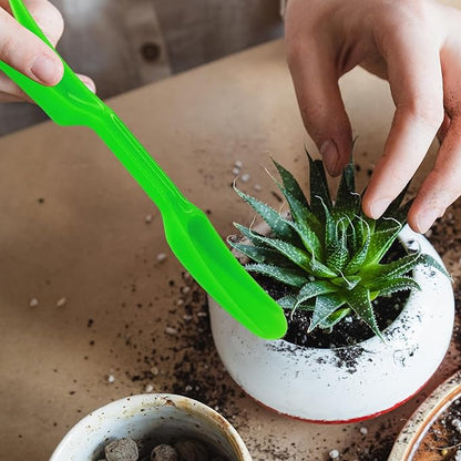 6PCS Mini Garden Hand Succulent Transplanting Tools Set, Plastic Seedling Dibber and Digging Tools for Indoor Gardening, Home Plant Care, Repotting, Lawn Maintenance(Green)