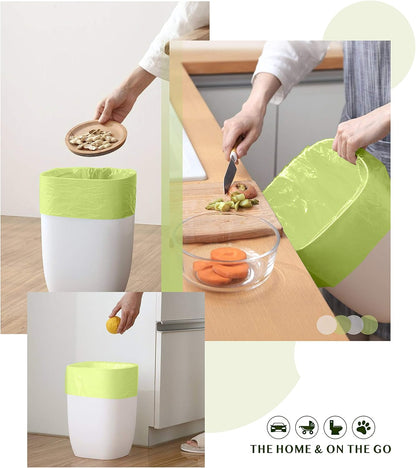 FORID 2.6 Gallon Compostable Garbage Bags, 150 Count, 5 Rolls – Green, Small, Durable, Thick, Unscented Trash Bags, 10 Liter - For Kitchen, Bathroom, Home, Office