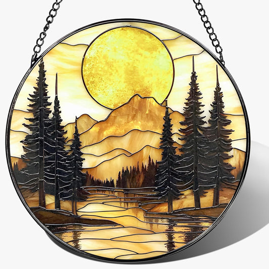 8-Inch Stained Glass Ornament, Stained Glass Window Hanging, Window Hanging Decor Suncatcher