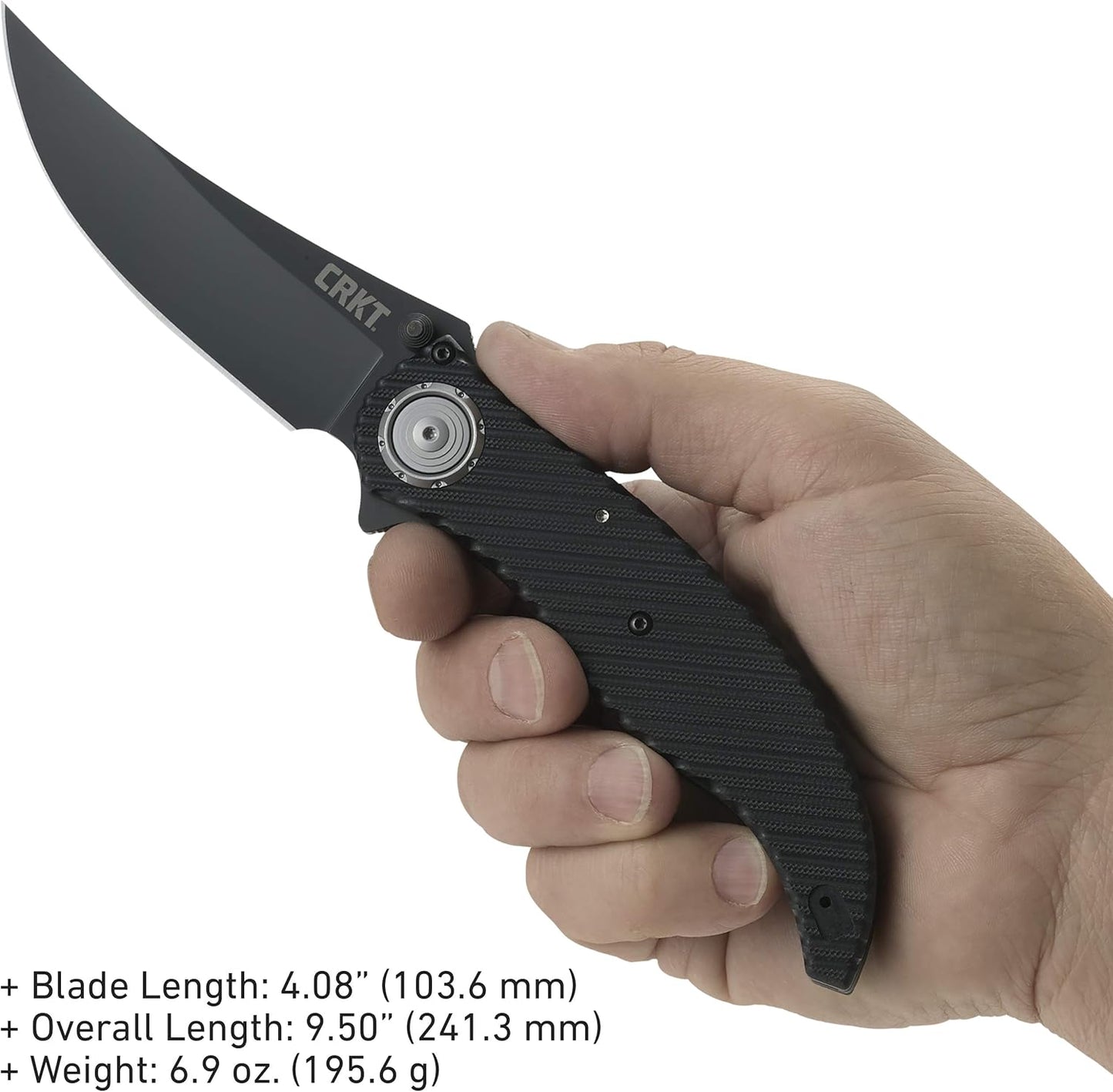 CRKT Clever Girl Folding Pocket Knife: Heavy Duty Everyday Carry, Black Blade, Flipper Open, Deadbolt Button Lock, IKBS Ball Bearing Pivot, G10 Handle 2640