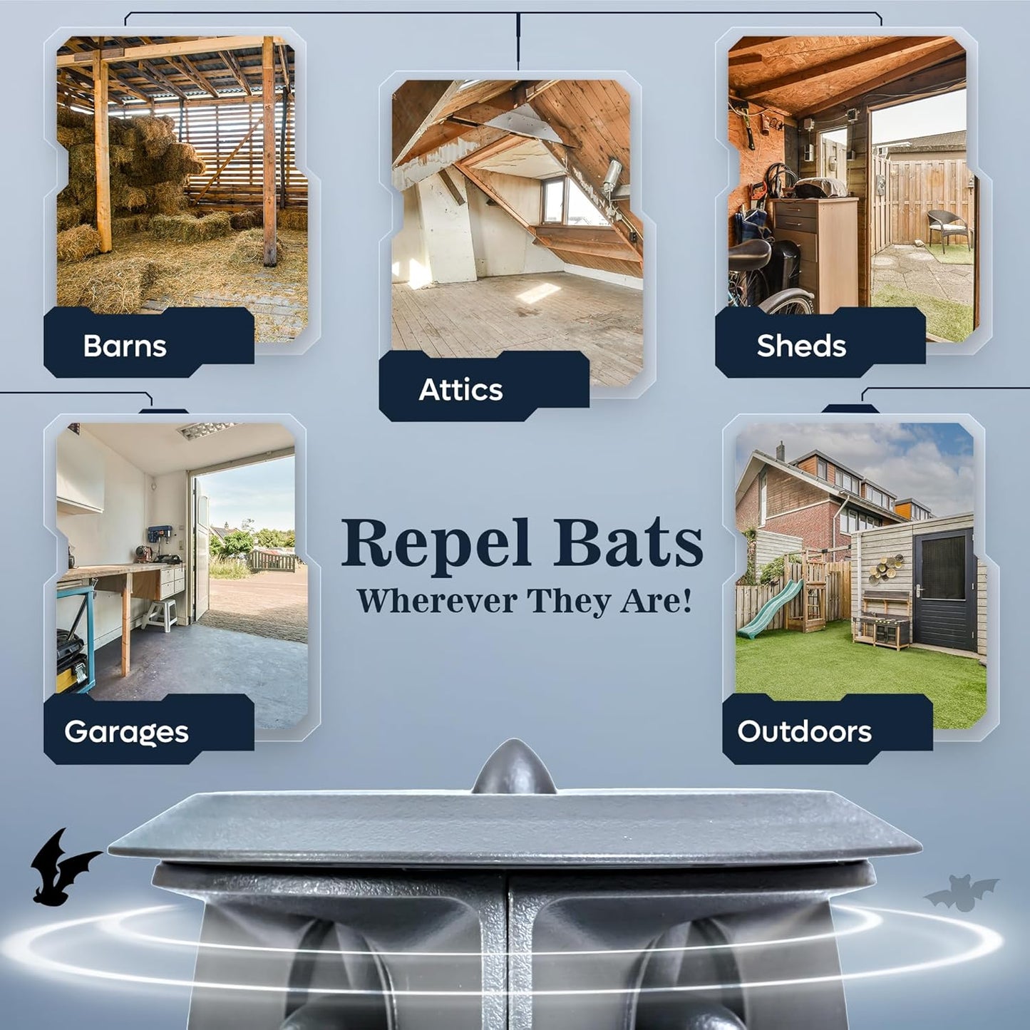CLEANRTH BCS202 Bat-Blocker Pro - Safely Repels Bats Away