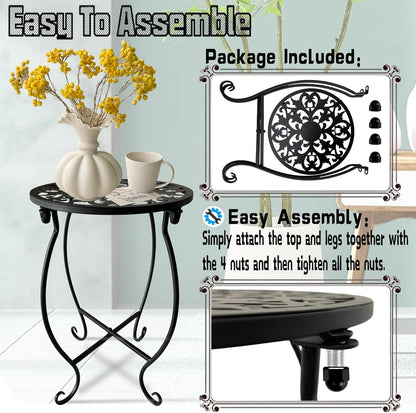 Plant Stand Indoor Outdoor, Metal Plant Stand for Indoor Plants Iron Art Flower Pot Holder Stand Decoration Shelf Racks for Single Planter Use in Garden Patio Corner 1 Pack