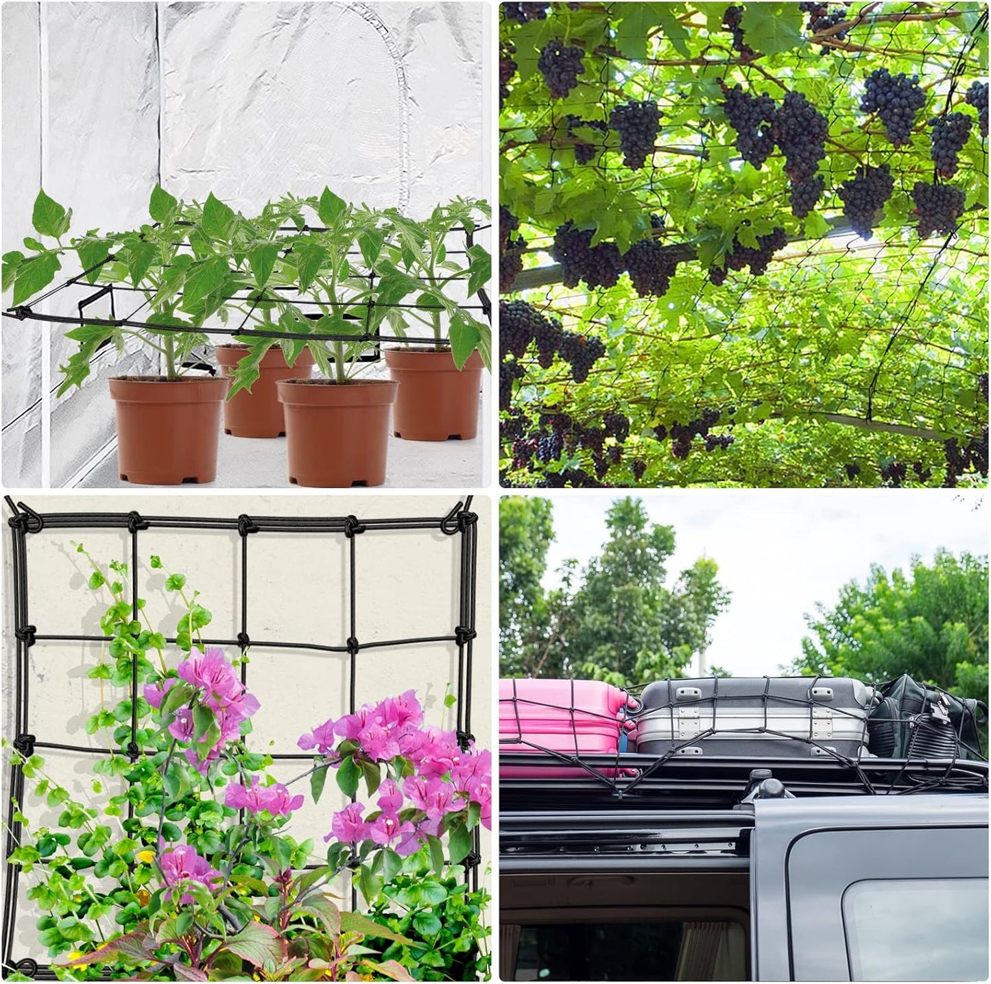 5x5 Heavy Duty Scrog Net with Hooks, Stretchy Net for Grow Tents, Cucumber Trellis for Garden