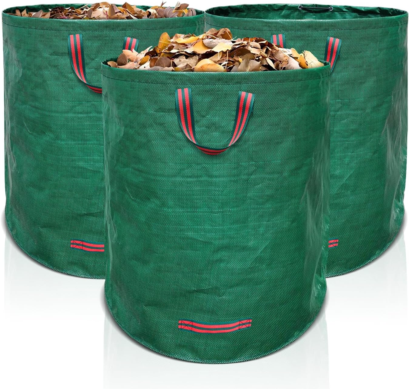 Gardenpal 3 Pack 72 Gallon Reusable Yard Waste Bag, Heavy Duty, Upright Lawn Bags with 4 Reinforced Handles (72 Gallon/3 Pack)