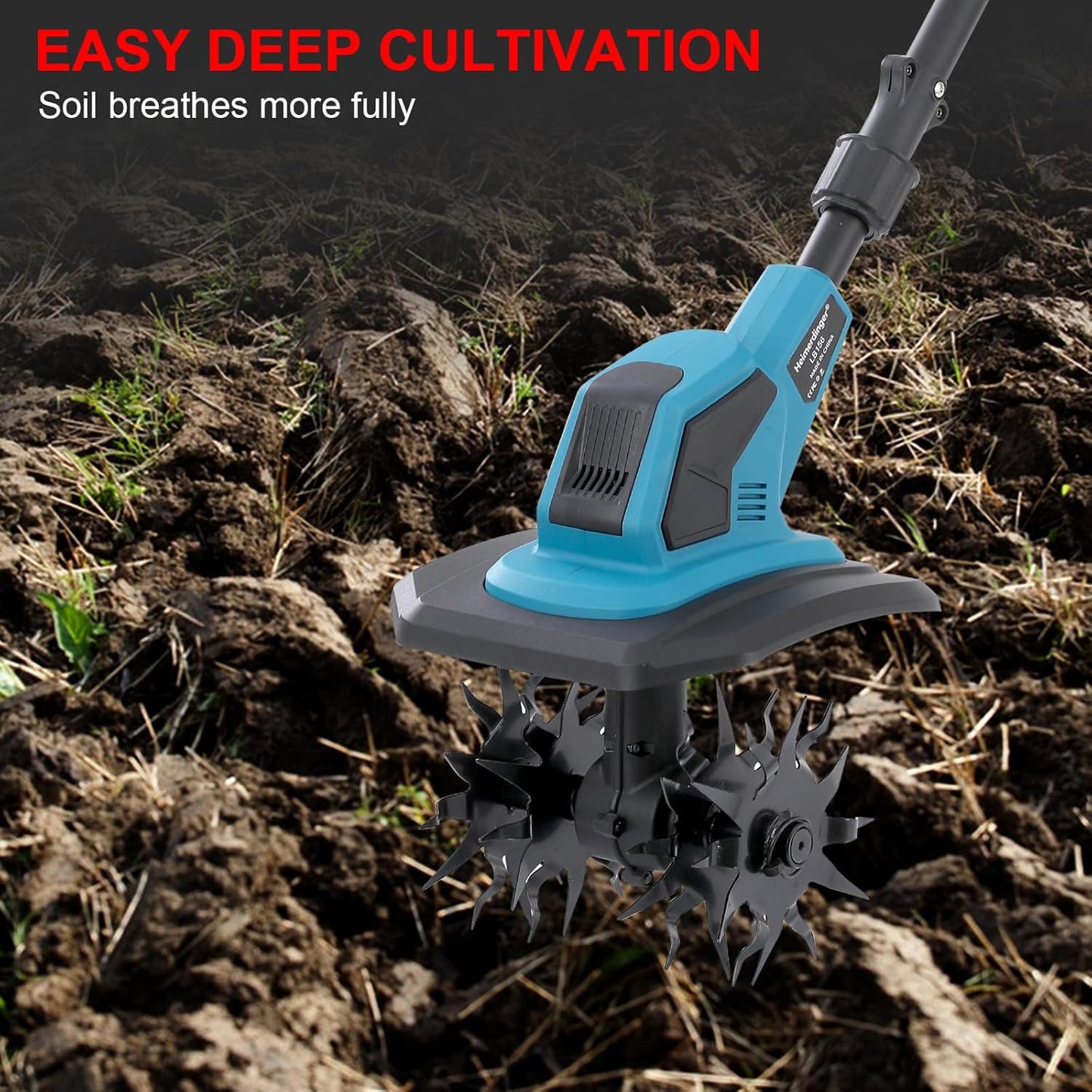 Cordless Tiller Cultivator Compatible with Makita 18V Battery(Not Included),Folding Electric Rototiller,Garden Tiller for Garden Lawn