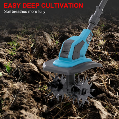 Cordless Tiller Cultivator Compatible with Makita 18V Battery(Not Included),Folding Electric Rototiller,Garden Tiller for Garden Lawn