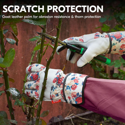 Vgo... Women Winter Garden Gloves,Goat Leather,Puncture Resistant Palm and Fingertips(GA3651F)