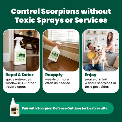 Cedarcide Scorpion Shield (Quart) Indoor Cedar Oil Pest Control Spray - Kills & Repels Scorpions and Other Pests Guaranteed - Pet Safe