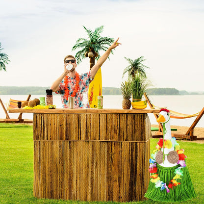 3 Pcs Summer Bikini Goose Outfit for 23'' Plastic or Cement Porch Goose Hawaiian Knitted Bikini Lawn Clothes Tropical Costume for Summer Hula Party Patio Yard Lawn