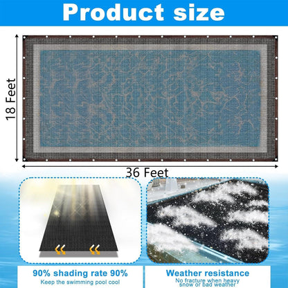 18 x 36 Ft Pool Leaf Net Cover- Thicken Rectangle Leaf Netting for Inground and Above Ground Swimming Pools Cover with Reinforced Gromments,Winter Above Ground Pool Screen Cover, Catching Leaves