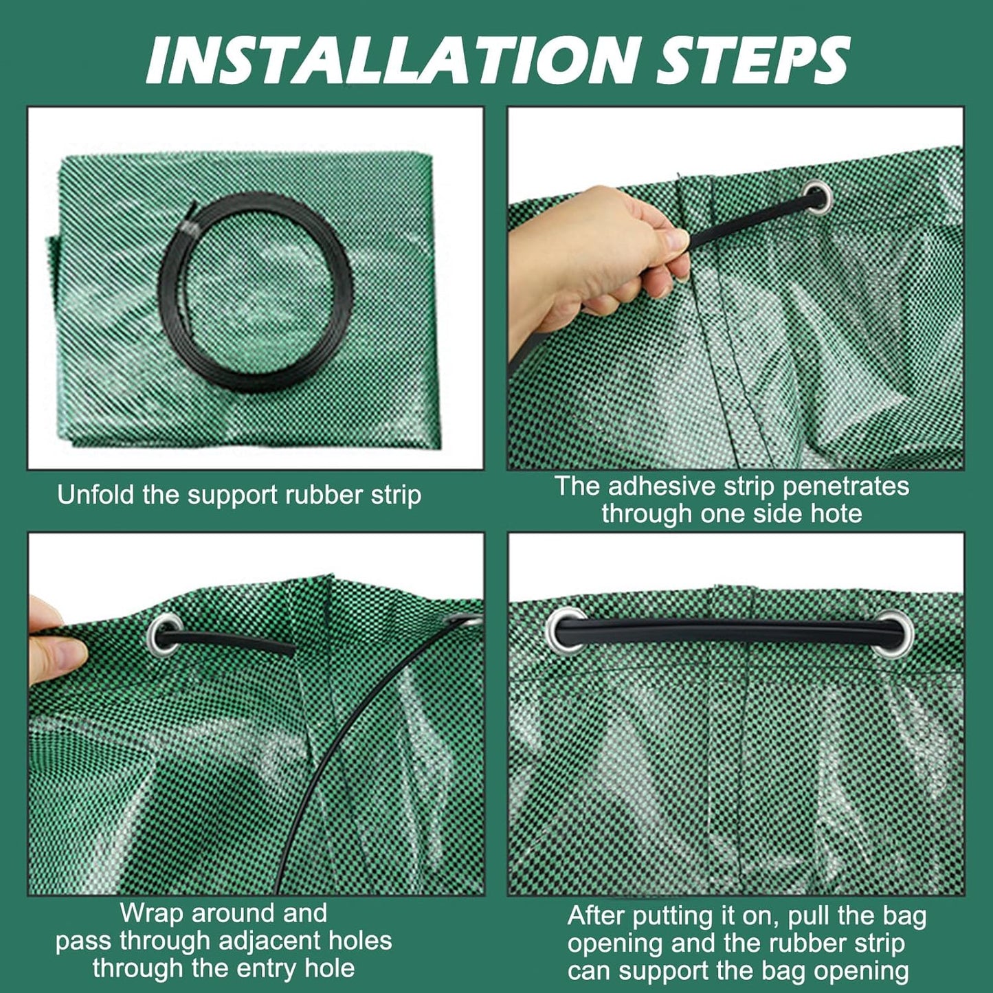 Reusable Yard Waste Bags, 72 Gallon Lawn and Leaf Bags, 6 Pack Garden Weed Heavy Duty with 4 Handles Standable&Collapsible Outdoor Trash Bags, Camping Yard Recycling Bags with 2 Pair of Gloves
