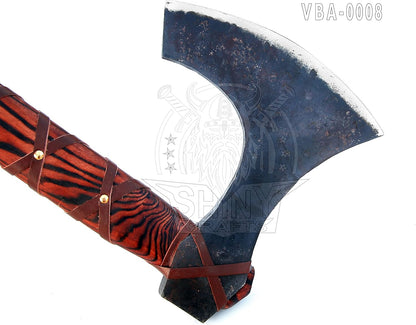 SHINY CRAFTS | 40" Handmade Double Head Norse Axe, Hand Forged Steel Dane Axe with Broad Blade, SCA-08