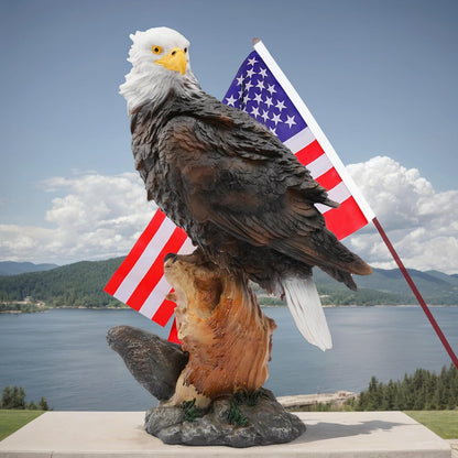 13.2" Real Eagle Statue, Funny Resin Bird Sculpture, Garden Outdoor Decor, Seabird Coastal Beach Accent, Eagle Pattern, Tropical Home Decor, Landscape & Patio Ornaments, Bald Eagle Gift