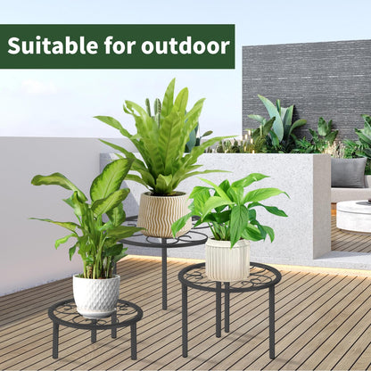 mekpiwu 5 Pack Metal Plant Stands,Heavy Duty Potted Holder for Flower Pot, Rustproof Iron Plant
