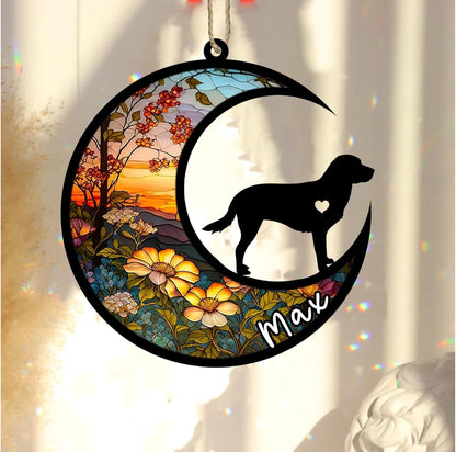 Personalized Dog Memorial, Custom Name Labrador Retriever Dog Christmas Ornament with Name, Custom Breeds, Pet Loss Light Catcher, Gifts for Lovers Loss of Pet Sympathy on Mothers Day Christmas