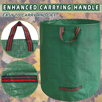 Reusable Yard Waste Bags, 72 Gallon Lawn and Leaf Bags, 6 Pack Garden Weed Heavy Duty with 4 Handles Standable&Collapsible Outdoor Trash Bags, Camping Yard Recycling Bags with 2 Pair of Gloves