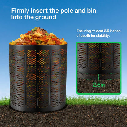 VIVOSUN 220 Gallon Outdoor Compost Bin, Expandable Composter, Easy to Setup & Large Capacity for Backyard, Lawn (Black with Gloves)