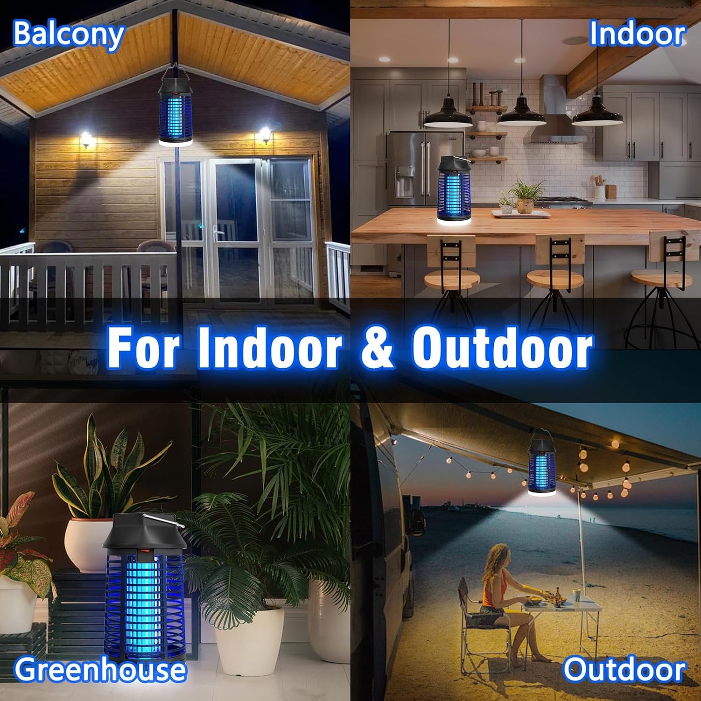 Endbug Bug Zapper with LED Light, Waterproof Bug Zapper Outdoor Indoor, Mosquito Zapper Outdoor Electric Fly Zapper, Mosquito Killer Fly Trap for Outside Patio Garden Backyard Home (Remote Control)