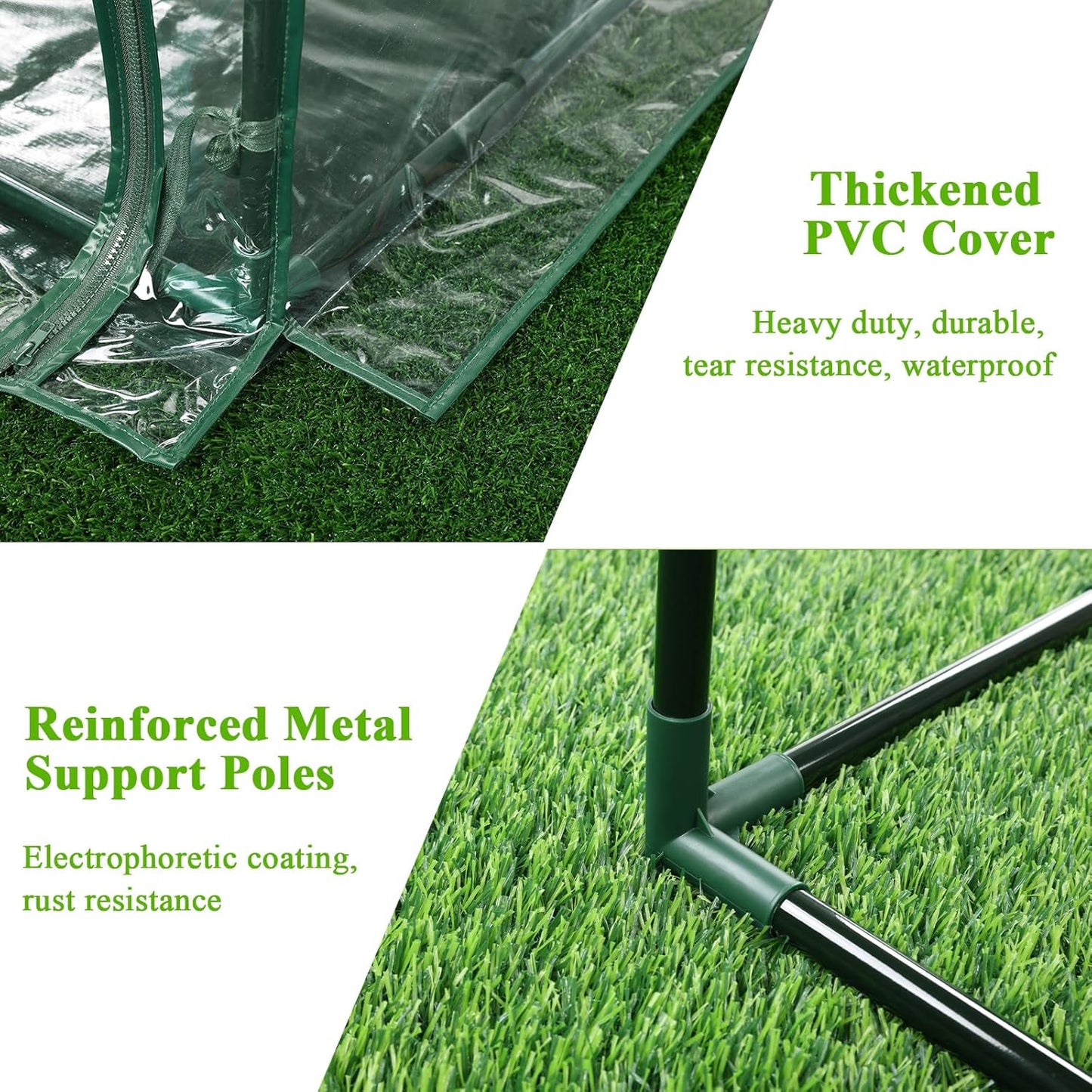 U'Artlines Portable Mini Greenhouse 9x3x3 Ft Small Greenhouse for Outdoors with Waterproof Pad, Little Green Houses Plant Cover Tent for Outside Garden Small Plants, Clear PVC
