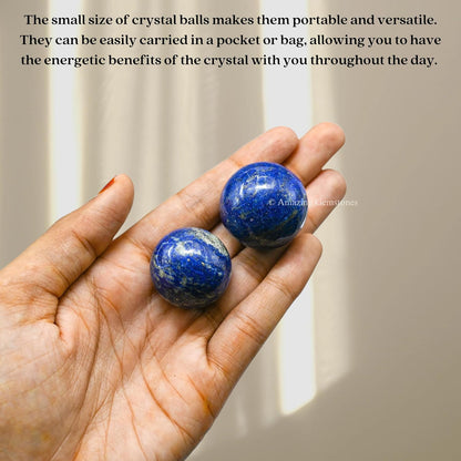Amazing Gemstone Lapis Lazuli Crystal Ball - 1" Inches Crystal Sphere Meditation Balls for Witchcraft and Decorative Balls - Crystals and Healing Stones Beginners Gift (Pack of 1)