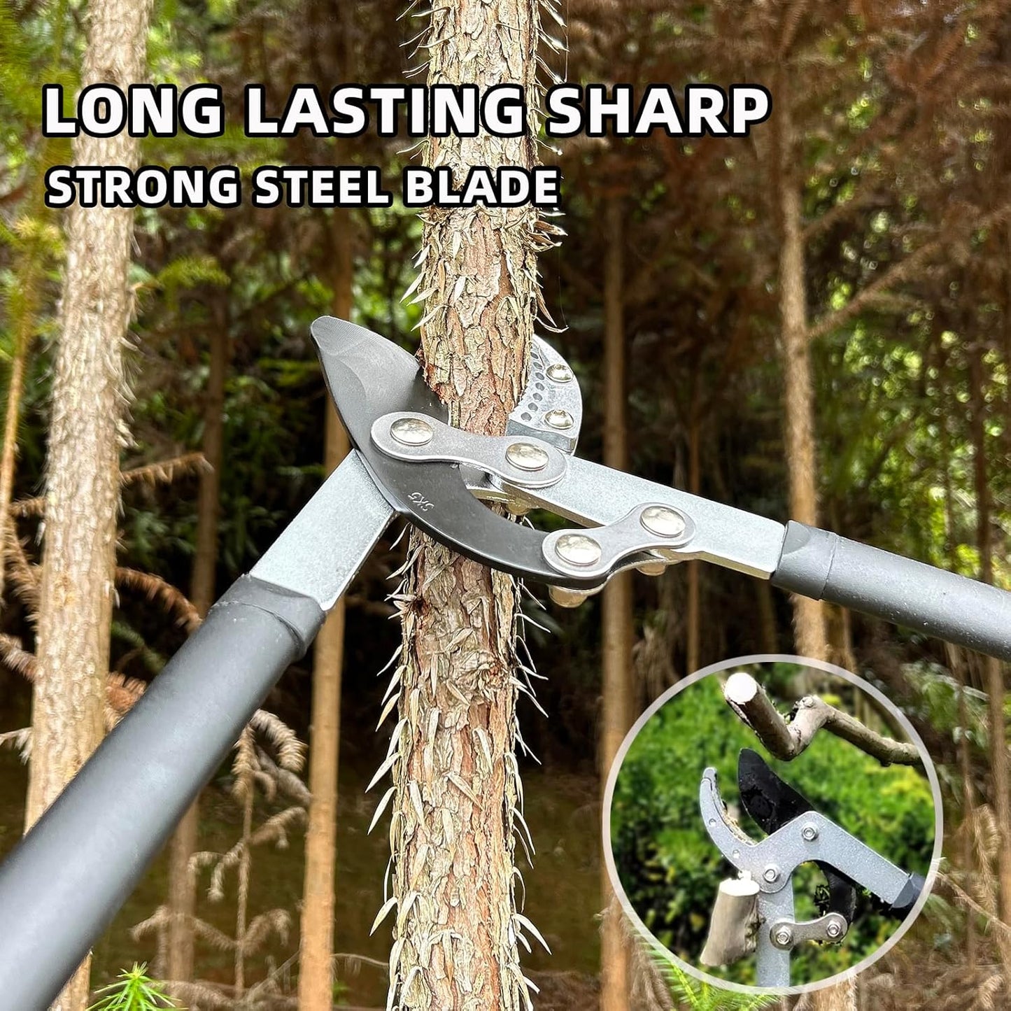 Loppers for Tree Trimming, Heavy Duty Branch Cutter Tree Clippers with Compound Action, Chops Thick Branch Ease, Garden Lopper Pruning, 32 Inch Tree Trimmer with 2" Clean Cut Capacity
