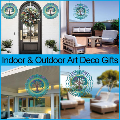 Metal Wind Spinners for Outdoor,Birthday Gifts for Women Mom Grandma, 12 Inch Tree Wind Spinner Bird Devices Deterrent to Scare Birds Away from Yard Patio Farm, Kinetic Sculpture Garden Decor