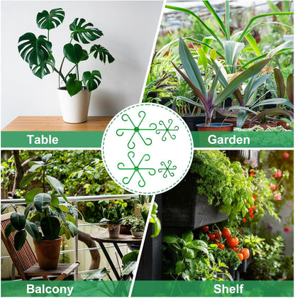HARFINGTON 8pcs Plant Stem Support 4 Sizes Climbing Houseplant Stem Holder Stakes Reusable Flower Trellis Plant Stand for Outdoor Indoor, Green