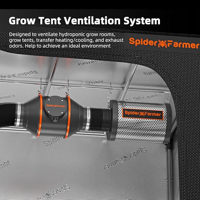 Spider Farmer Grow Tent Complete System 4x2 SF-2000 LED Grow Light with Samsung LM301H EVO Diodes & Dimmable Lights 47" x 24" x 71" Grow Tent 4 Inch Inline Fan Filter with GGS Smart Controller