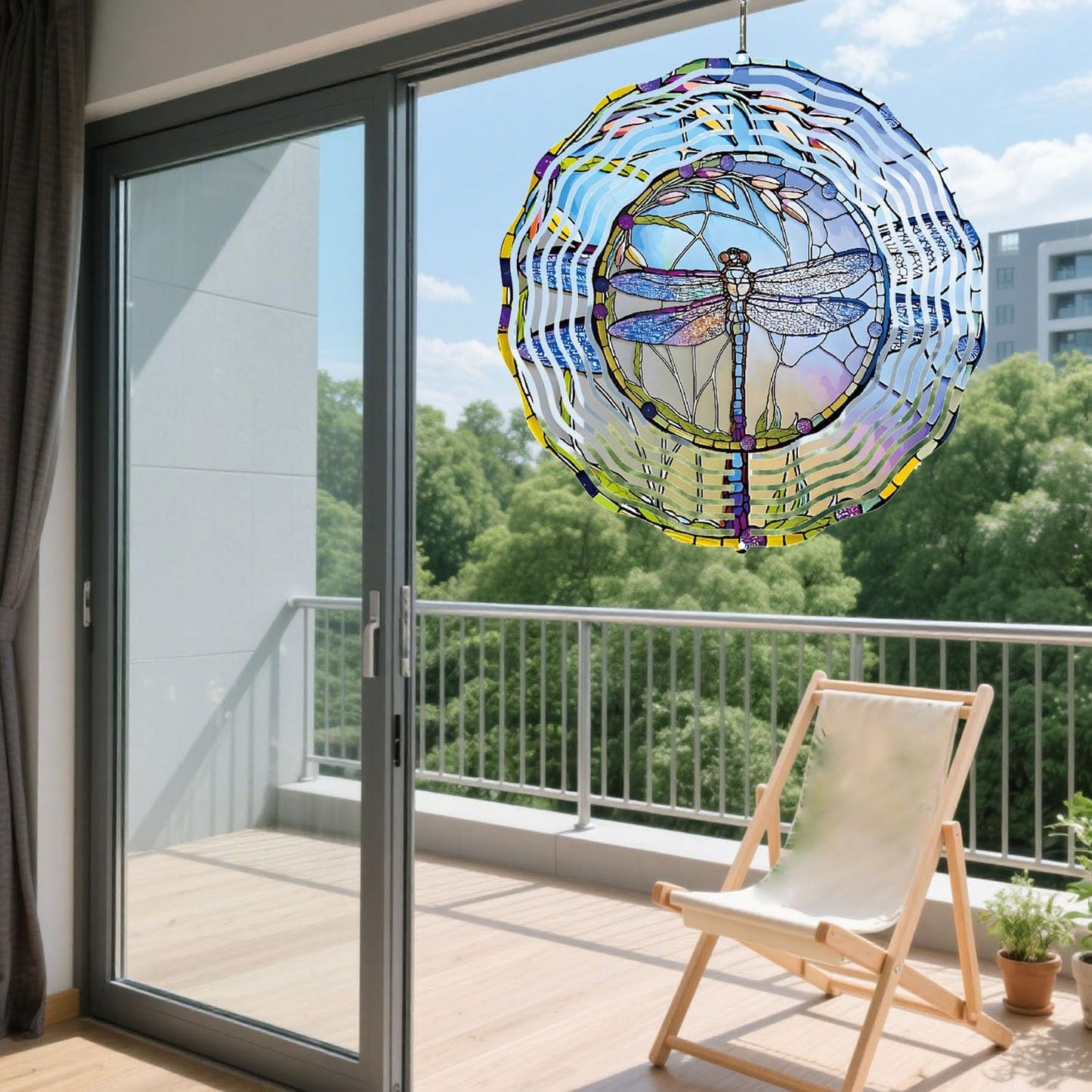 Dragonfly Metal Wind Spinners Outdoor, 3D Hanging Garden Decor for Women Mom Grandma, 25cm/ 9.84in 3D Wind Spinners for Garden Decor for Patio,Yard,Outdoor