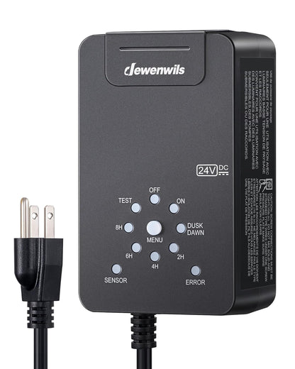 DEWENWILS 60W Low Voltage Landscape Transformer 120V AC to 24V DC, Outdoor Landscape Lighting Transformer Photocell Sensor & Timer, Weatherproof Low Voltage Transformer for Spotlights Pathway Lights