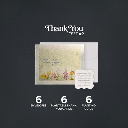 Thank You Set Greeting Card – Plantable Wildflower Seed Paper for Gifts, Special Events Like Mother's Day, and Other Milestone Celebrations