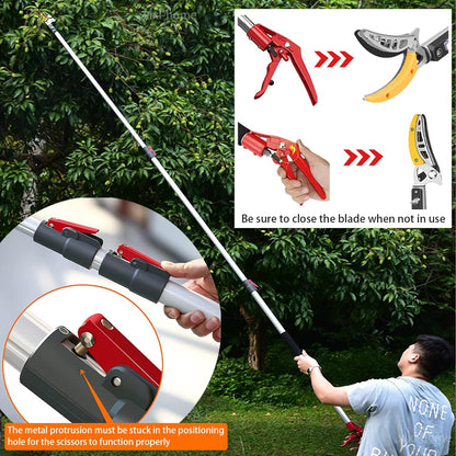 xixi-home 4.2-7.2 Ft Extendable Tree Pruner,Lightweight Tree Trimmers Cut and Hold Pruners,Long Reach Pole Saw Pruning Shears and Hold Branches Bypass Lopper Telescoping Fruit Picker