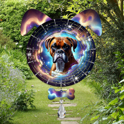 Boxer Dog Ears Wind Spinner, Boxer Wind Spinner Hanging for Yard and Garden