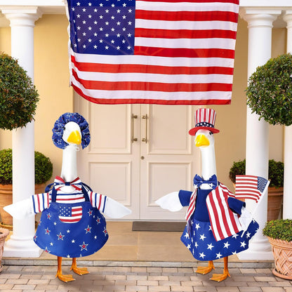 Abbylike Porch Goose Outfits Porch Yard Goose Outfits Clothes Costume Fits Large 23'' Cement for Garden Yard Statue Pathway Decorations