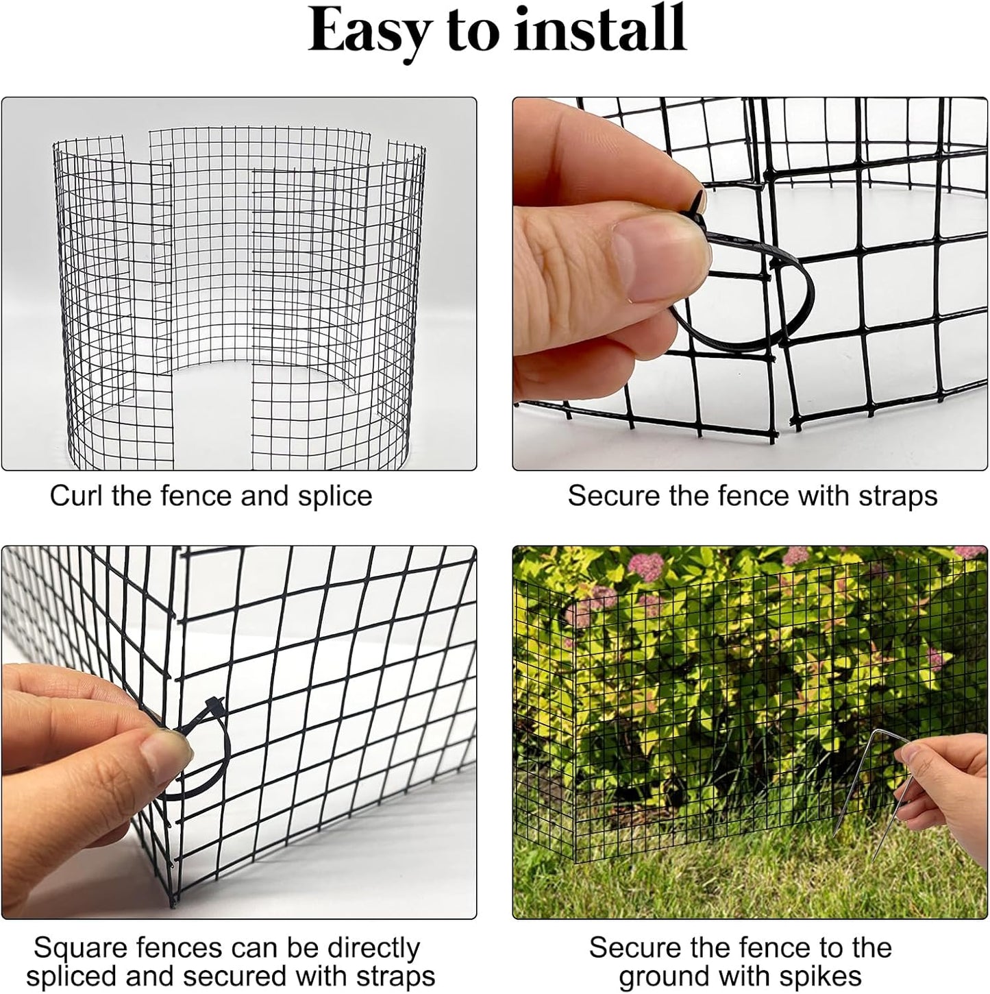8 Pack 24'' x 12'' Large Wire Plant Protector from Animals, Metal Plant Wire Cage Chicken Wire Cloche with Ground Stakes , Labels and Nylon Tie to Keep Animals Out, Garden Protection Bunny Barricade