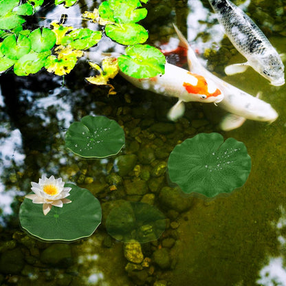 6Pcs Fake Lily Pads, 3 Sizes Floating Artificial Lily Pads Decorations, Realistic Pond Plants Decor for Pool Patio Aquarium Fountain