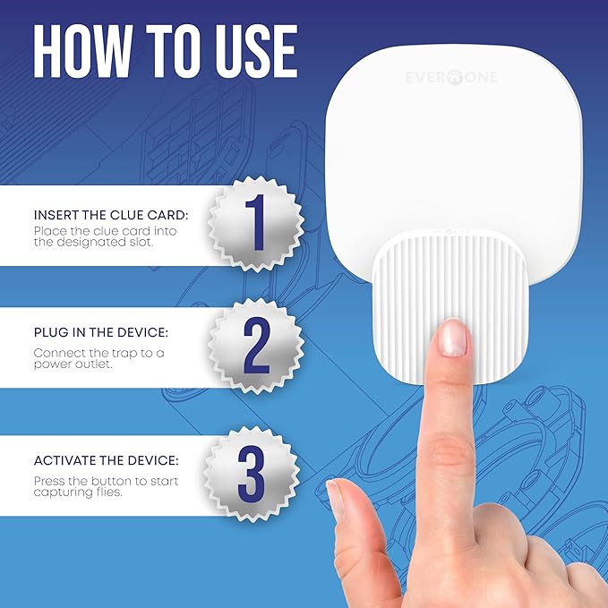 EverOne Indoor Fly Trap 2-Pack with 6 Glue Cards – Dual Device Flying Insect Trap for Home – Bug Catcher and Mosquito Killer – Sticky Traps for Flies, Gnats, and Moths