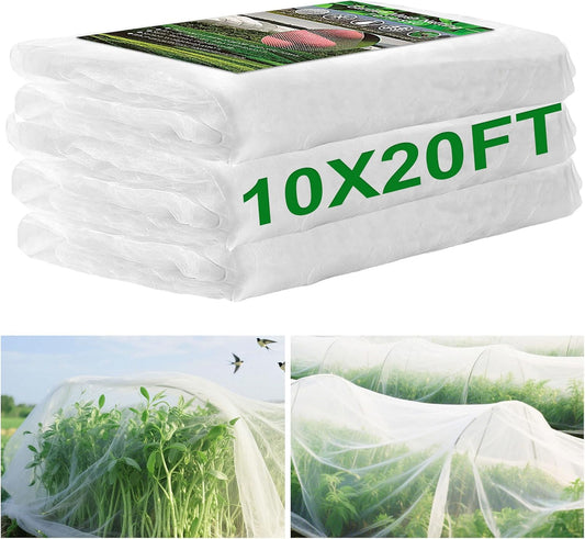 FOTMISHU Garden Netting 10x20FT 3 Packs Ultra Fine Mesh Netting Bird Barrier Protection Vegetable Fruit Tree Bushes Plant Cover for Raised Bed
