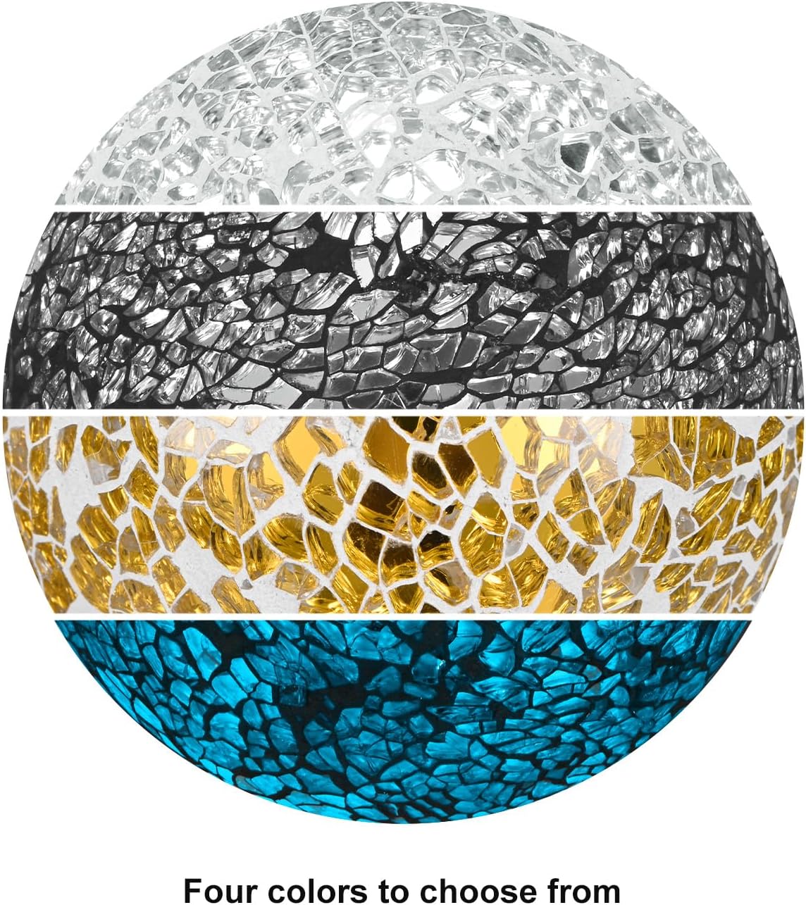 Decorative Ball for Bowls, 3 Inch Mosaic Glass Balls Decorative Glass Orbs for Home Decor/Dining Tables/Wedding Party/Coffee Table/Centerpiece Decor [Silver]