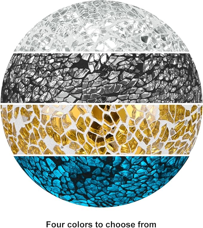 Decorative Ball for Bowls, 3 Inch Mosaic Glass Balls Decorative Glass Orbs for Home Decor/Dining Tables/Wedding Party/Coffee Table/Centerpiece Decor [Gold]